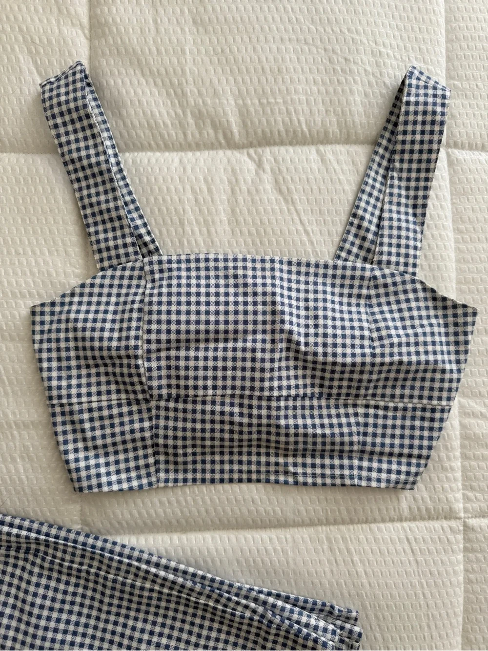 Lulus Blue Gingham Matching Set XS